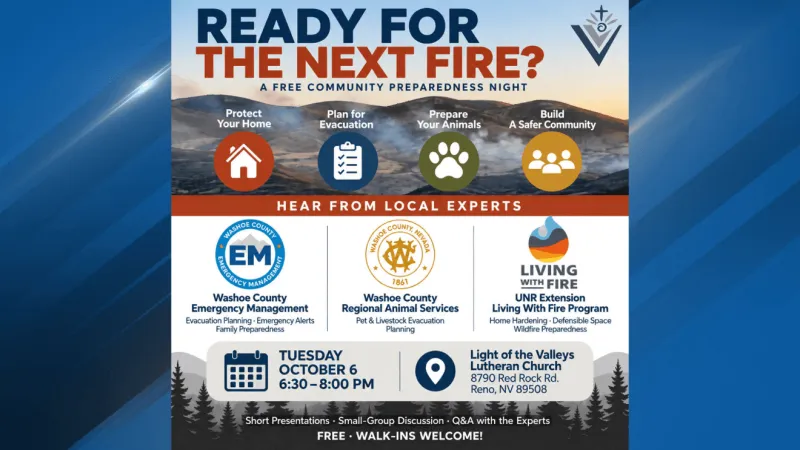 Washoe County hosting free wildfire preparedness night Oct. 6