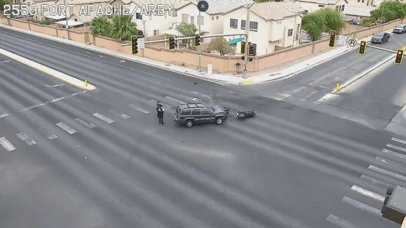 Motorcyclist dies after crash near Fort Apache Road and Arby Avenue