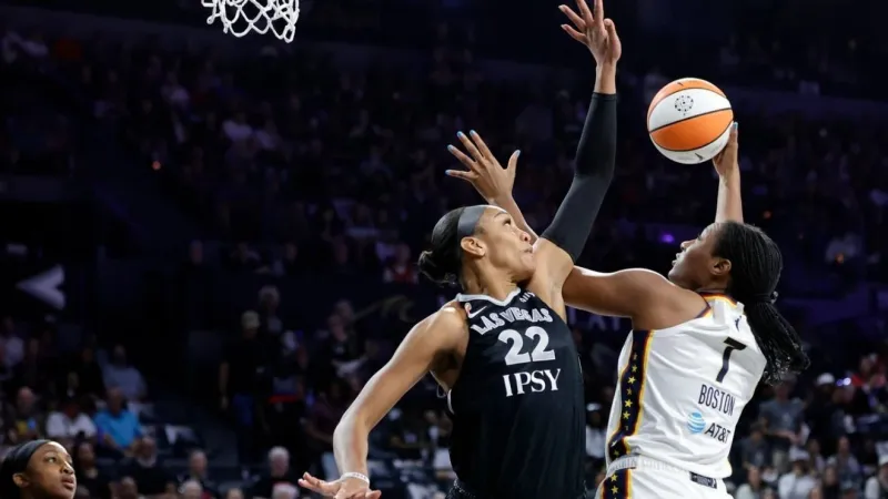 A'ja Wilson scores 38 as the Aces steamroll the Fever 102-85 in Game 1