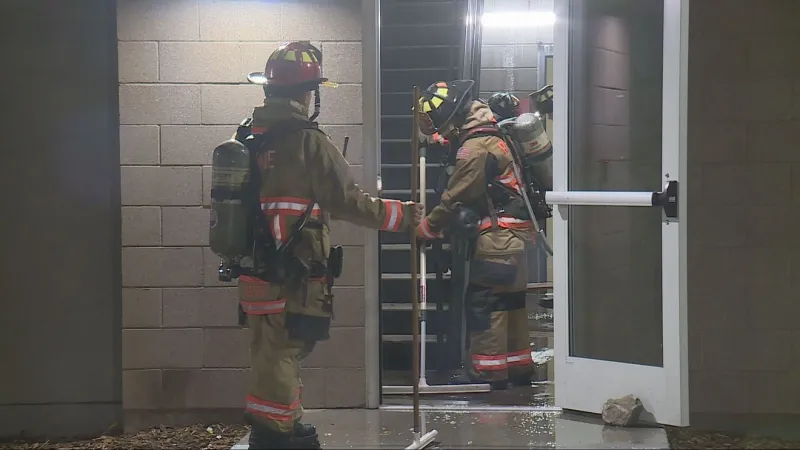 Sprinklers cause water damage after fire at Pinyon Apartments, investigated as arson