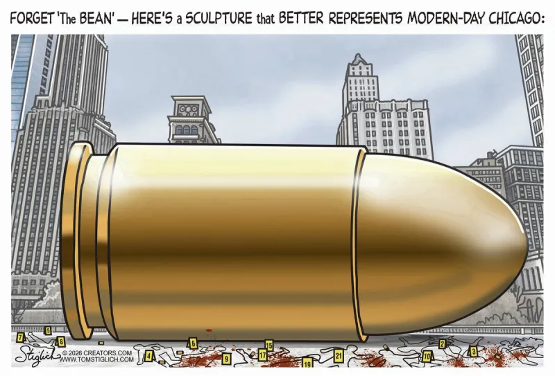 CARTOONS: A sculpture that represents modern-day Chicago