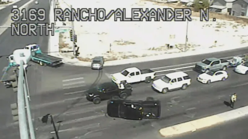 Rollover crash involving a truck and sedan, minor injuries police say