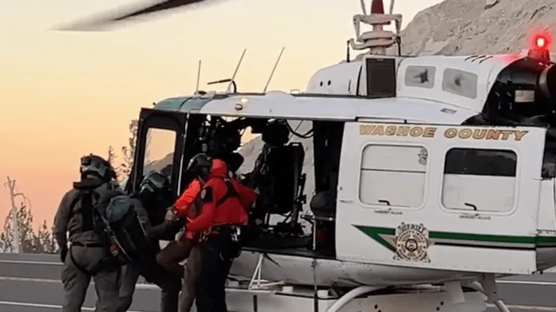 RAVEN helicopter crew hoists injured hiker from near Tahoe