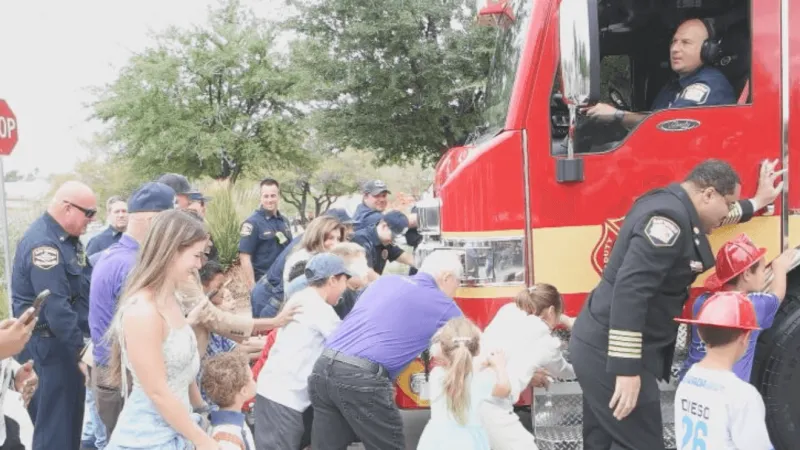 New engine gets 1800s-style "push-in" at Las Vegas Fire Station 43 open house
