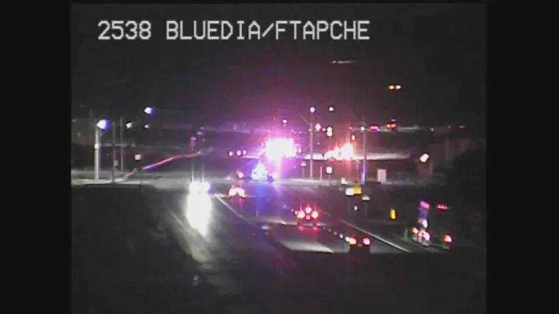 Wrong-way driver critical after head-on crash on Blue Diamond