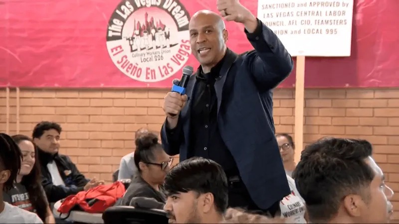 New Jersey Sen. Cory Booker rallies Las Vegas Culinary Union with midterms weeks away
