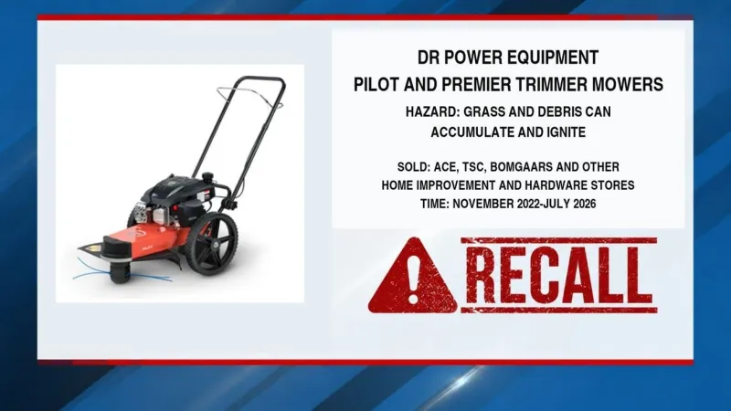Bicycle-lock keys, DR Power trimmer mowers recalled over battery and fire hazards