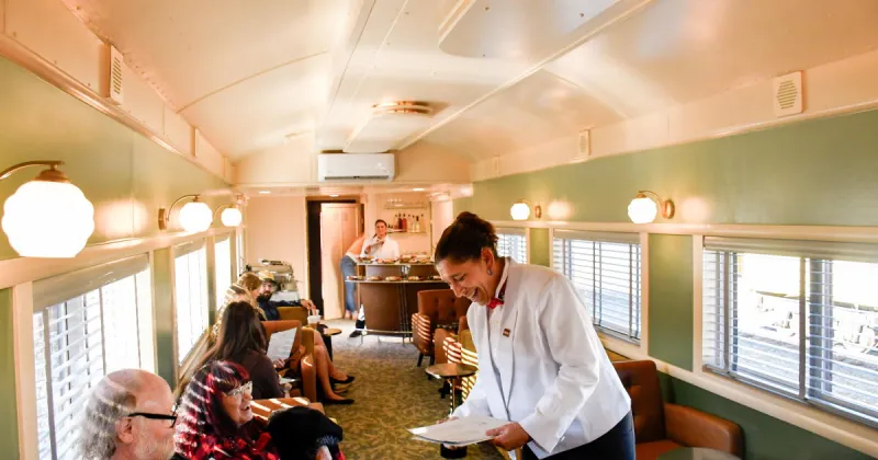 Tall redwoods and stiff drinks are the stars of California's new adults-only train car