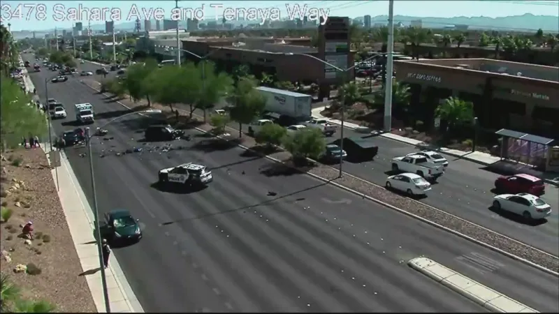 Multi-vehicle crash shuts down westbound Sahara near Rainbow