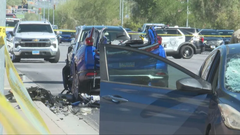Two hospitalized after wrong-way driver causes head-on crash near Sahara and Tenaya