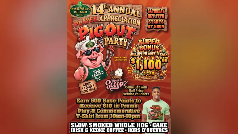 Emerald Island Casino to host Pig Out party with whole hog, prizes