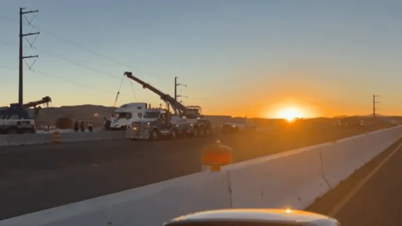Nevada State Police close northbound U.S. 395 at Lemmon Drive after truck crash