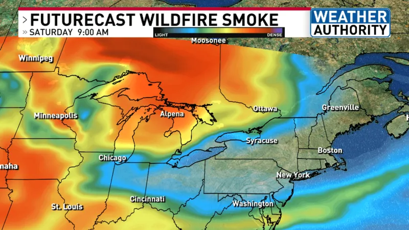 Beautiful weather this weekend in CNY, but Canadian wildfire smoke moves in