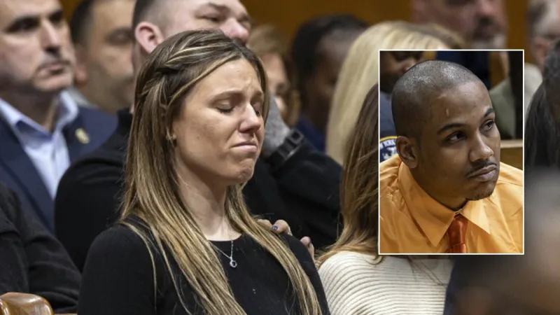 NYPD Officer Jonathan Diller's widow weeps as sea of blue fills courtroom in accused cop killer's murder trial