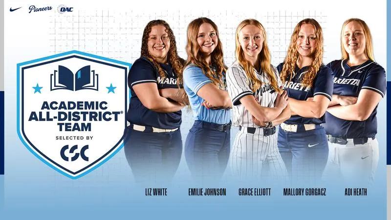 Five Pioneers named Softball Academic All-District