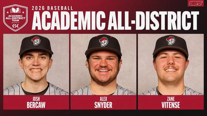 Bercaw, Snyder, Vitense Tabbed to CSC Academic All-District Team