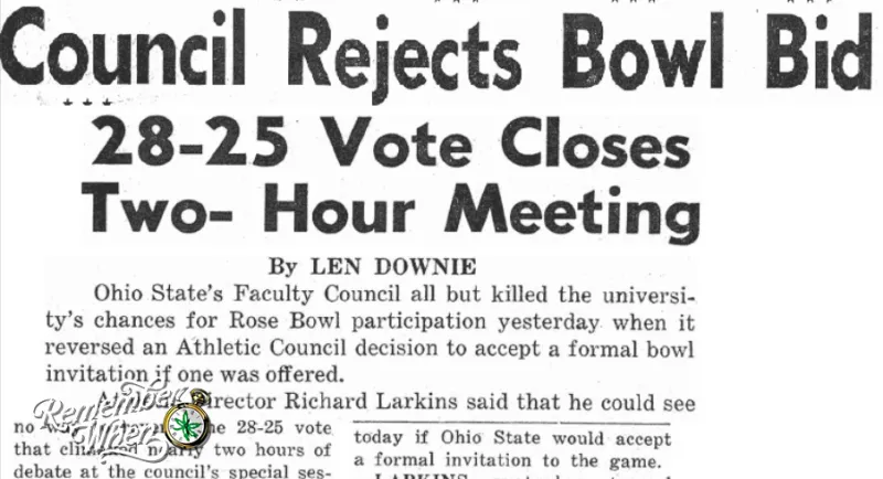 Remember When: Ohio State Rejected an Invitation to the Rose Bowl, Yet the 8-0-1 Buckeyes Were Still Crowned National Champions in 1961