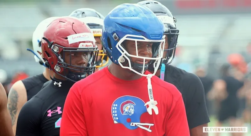 Top-10 Overall Prospect Kellan Hall Enjoys Hands-On Coaching at Ohio State Camp from Larry Johnson, Who Compares Him to Chase Young