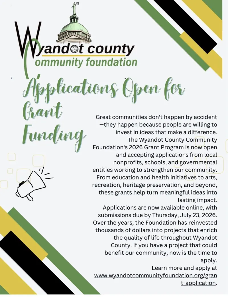 Wyandot County Community Foundation Accepting Annual Grant Applications