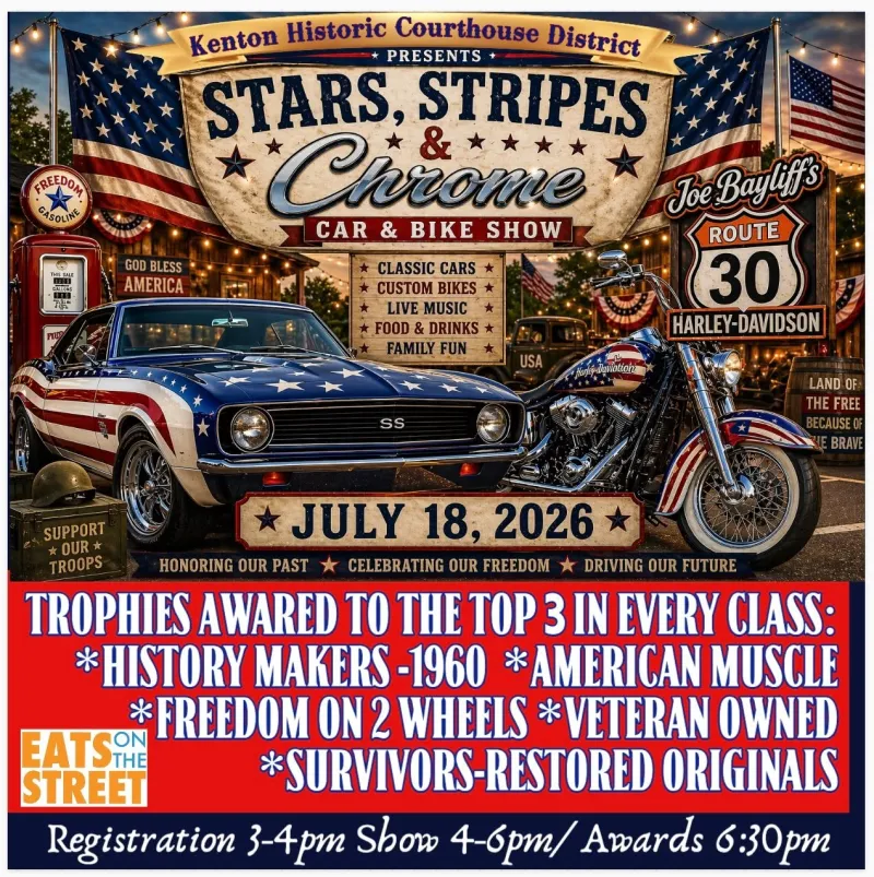 Car and Bike Show Set for July 18 in Downtown Kenton