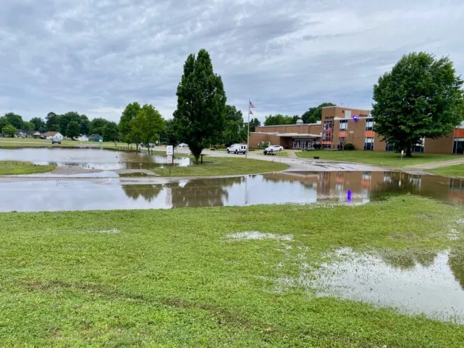 Heavy rains hit area Thursday with minimal damage