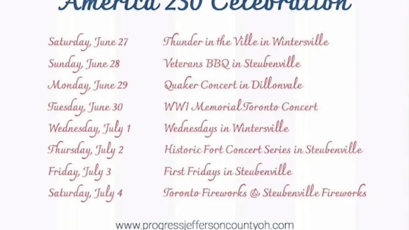 Steubenville and Jefferson County set to be major America 250 hub of July 4 weekend events