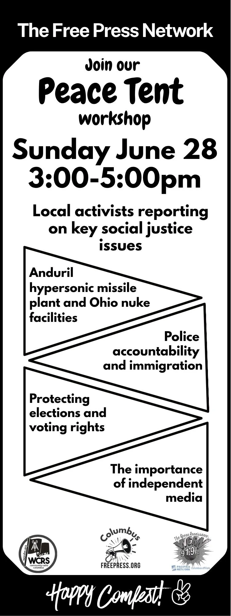 Community Activists Speak Out - Free Press workshop at Comfest today