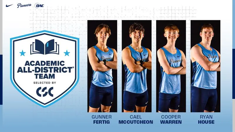 Four Pioneers placed on Men's Track & Field/Cross Country Academic All-District team