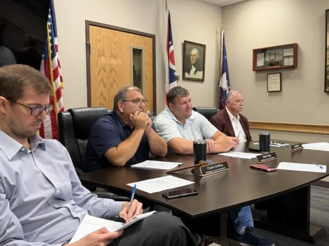 Washington County Engineer Roger Wright announces completion of Devola Sewer Project
