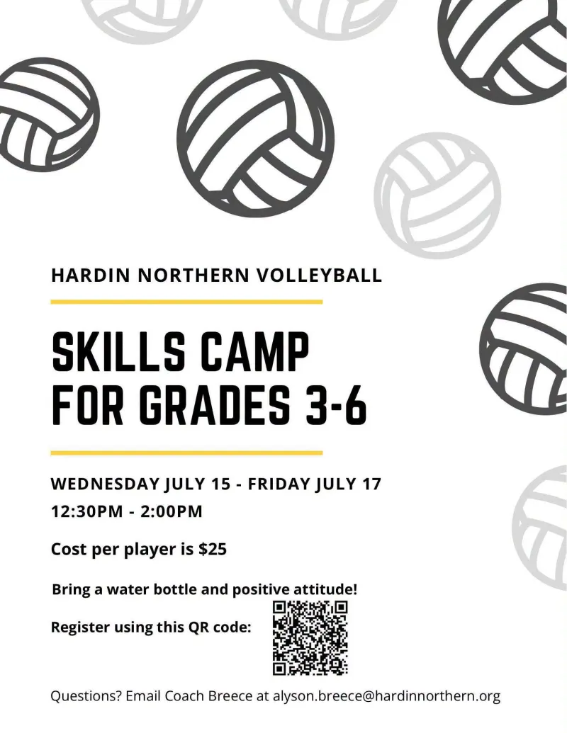 Hardin Northern Volleyball Skills Camp Scheduled for July 15-17