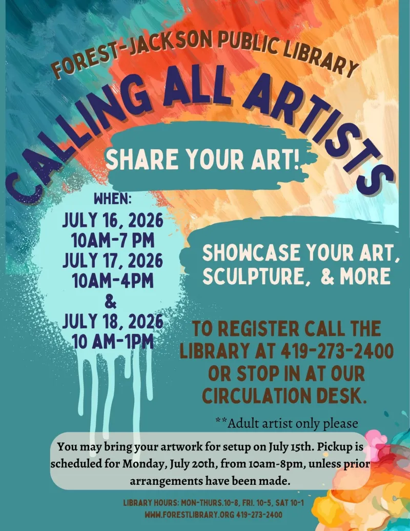Forest-Jackson Public Library Hosting Annual Art Gallery