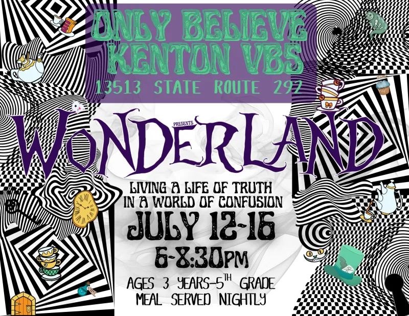 Only Believe Church in Kenton Hosting Vacation Bible School July 12-16