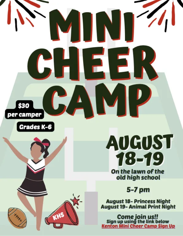 Kenton High School Cheerleaders Hosting Annual Mini Cheer Camp August 18-19