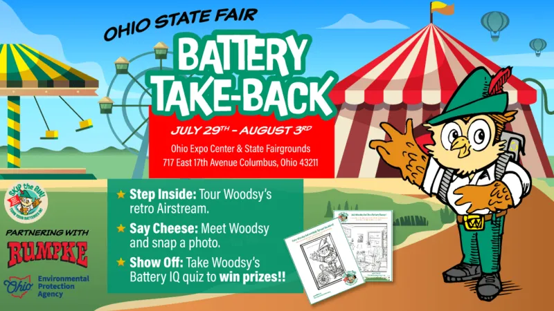 Families can drop off used batteries, get giveaways & fire safety tips at state fair booth