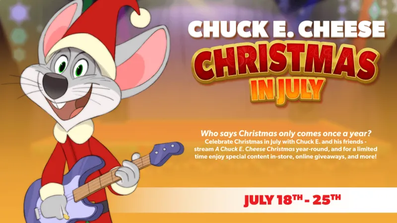 Chuck E. Cheese brings Christmas in July to family fun centers and social media