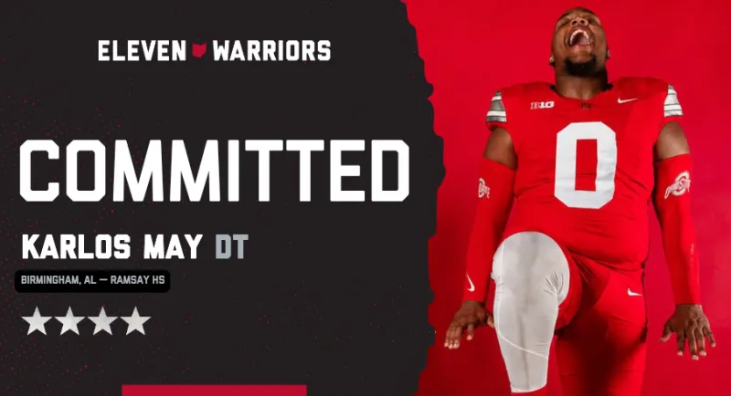 Four-Star Defensive Tackle Karlos May Commits to Ohio State