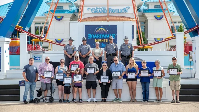 Ohio State Highway Patrol & Cedar Point honor crash survivors at 'Saved by the Belt' event