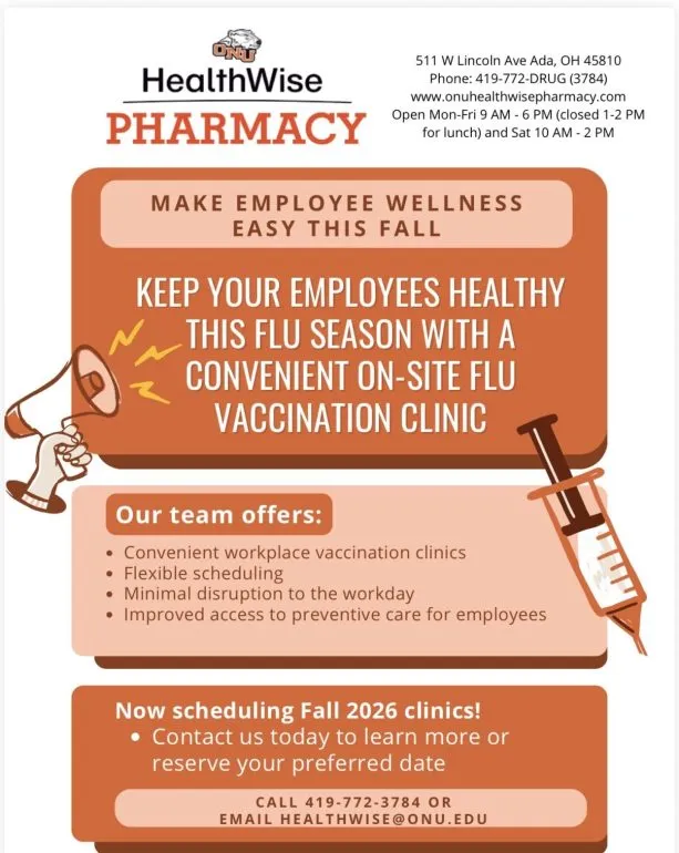 ONU HealthWise Pharmacy Scheduling Workplace Flu Vaccine Clinics