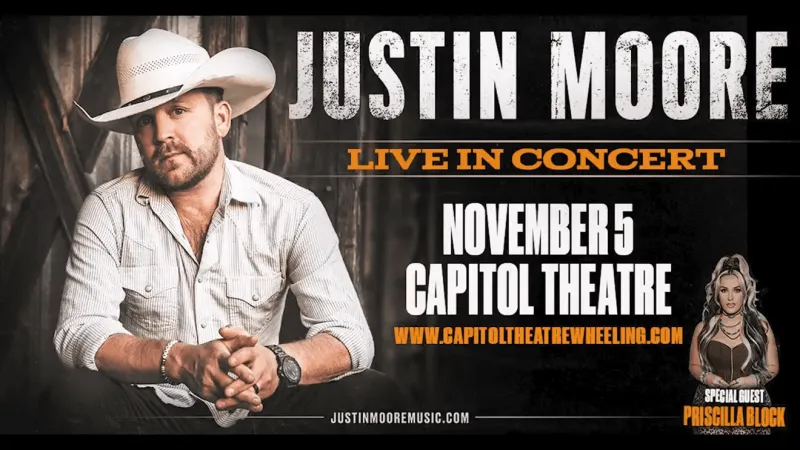 Country star Justin Moore to play Wheeling's Capitol Theatre on Nov. 5