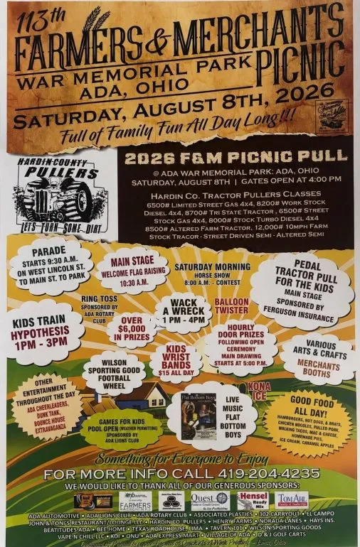 113th Annual Farmers and Merchants Picnic Set for August 8