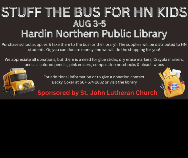 Donations Being Accepted for Stuff the Bus for Hardin Northern Kids Event
