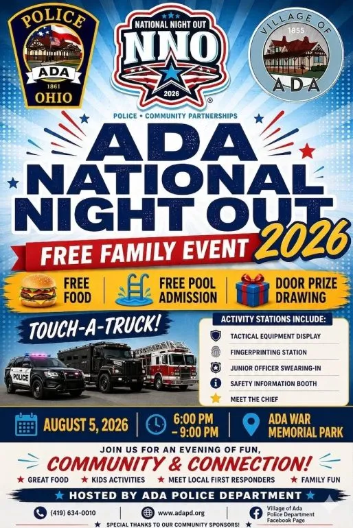 Ada to Host National Night Out with Family Fun and First Responders Tonight