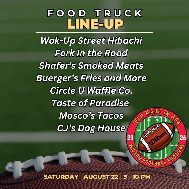 Food Truck Lineup Announced for 10th Annual Made in Ada Wilson Football Festival