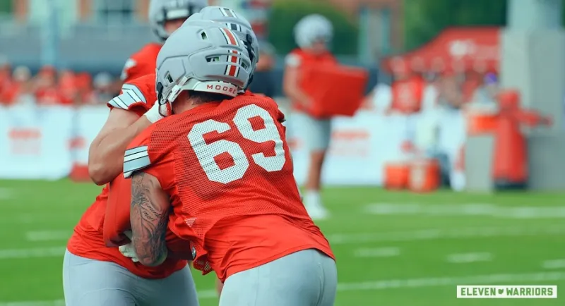 Ohio State Practice Observations: Austin Siereveld Starts Camp at Right Guard, Isaiah West and Ja'Kobi Jackson Make Move at Running Back and Chris Henry Jr., Devin...