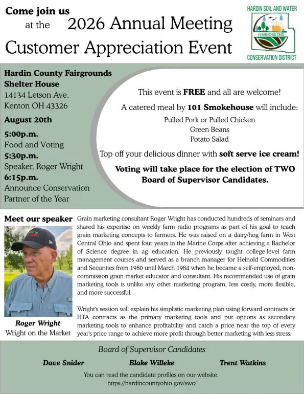 Hardin Soil and Water Conservation District to Hold Annual Meeting August 20