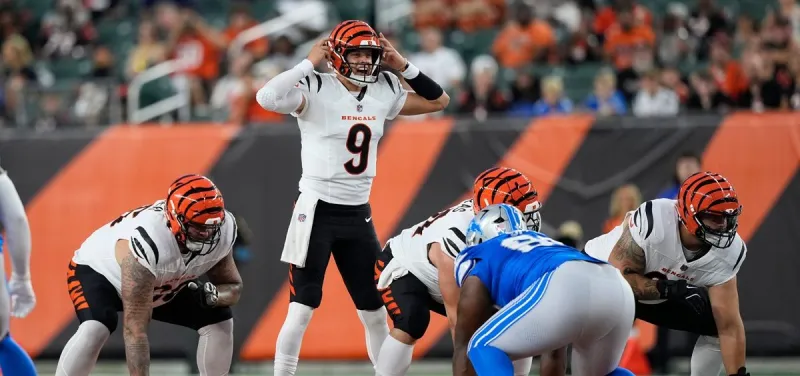 Joe Burrow starts and backup Joe Flacco throws a TD pass as the Bengals beat Lions 16-14