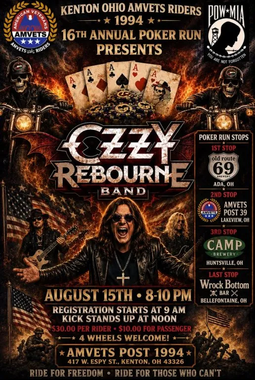 Kenton AMVETS to Host 16th Annual Poker Run Tomorrow