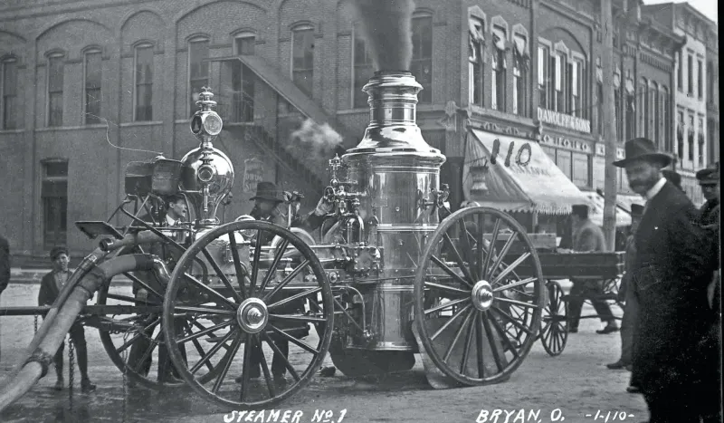 Historic Reflection: 1908 -- Bryan Fire Steam Pumper