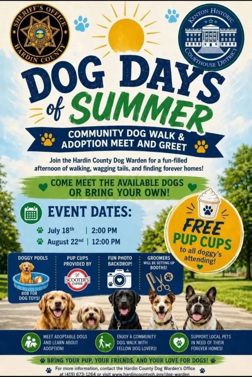 Hardin County Dog Warden to Hold Final Dog Days of Summer Event