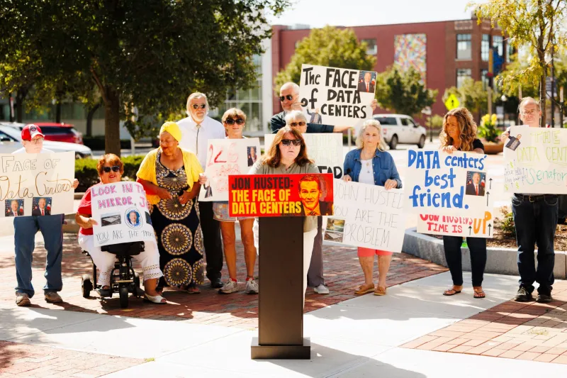 Ohioans In Lima Rally Against Jon Husted For Bringing Hundreds of Data Centers to Ohio